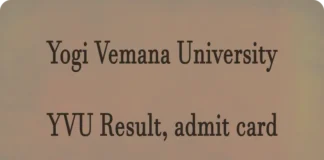 Yogi Vemana University, YVU Results, admit card, Time Table, Courses List And Exam Latest Updates at yvu.edu.in